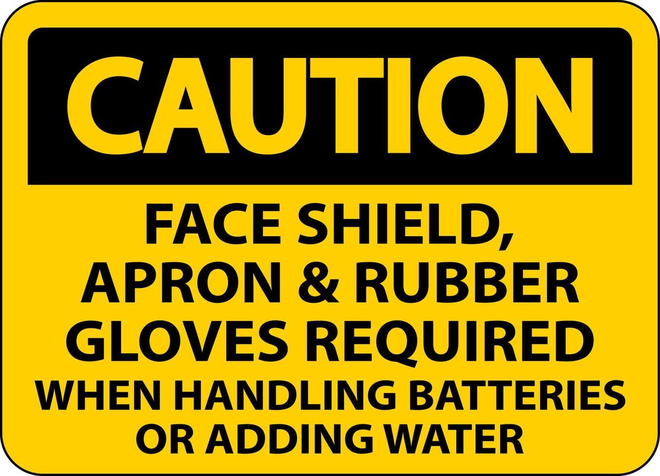 Caution When Handling Batteries Sign On White Background 11818728 ...