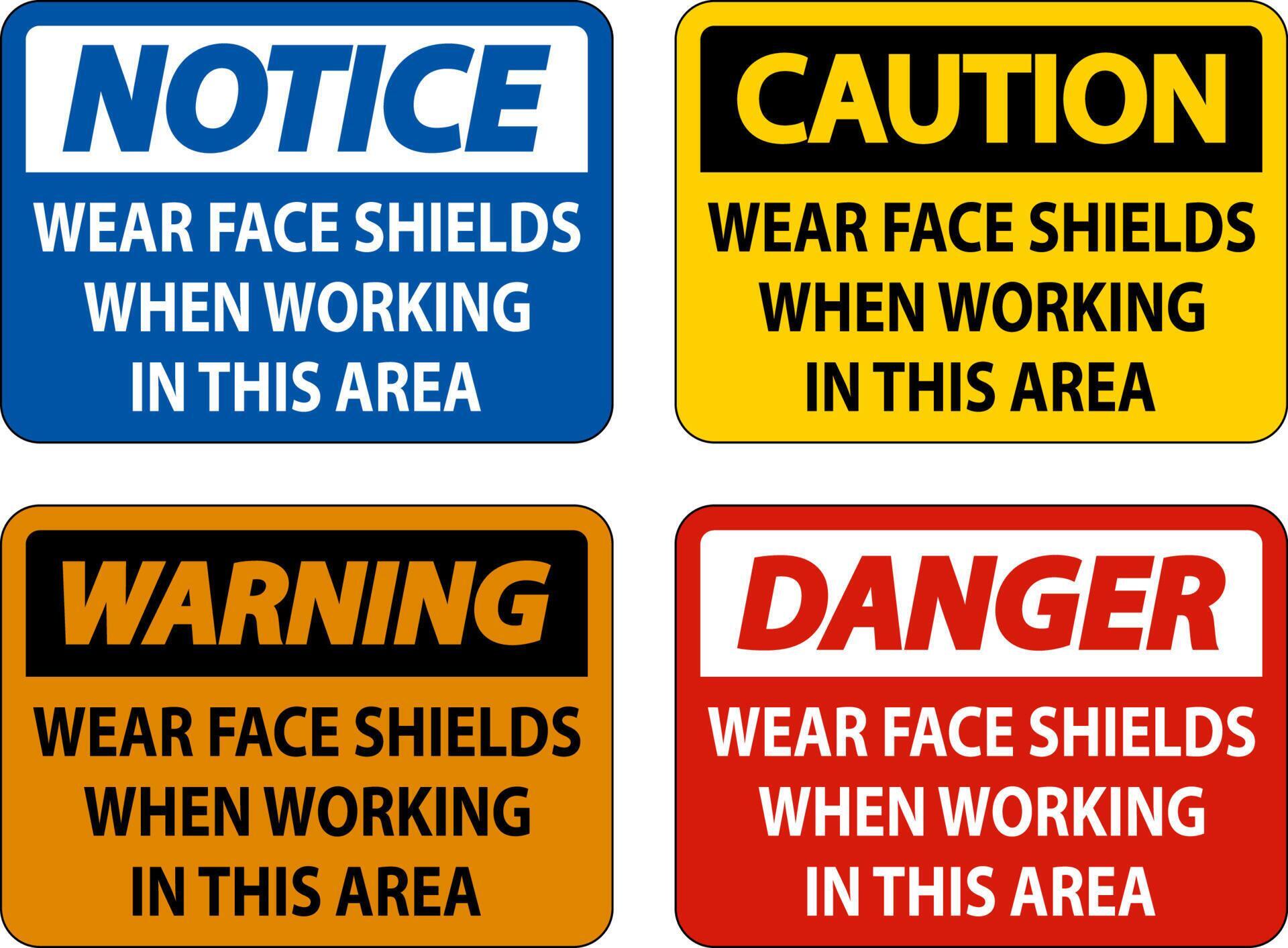 Wear Face Shields In This Area Sign On White Background 11818805 Vector