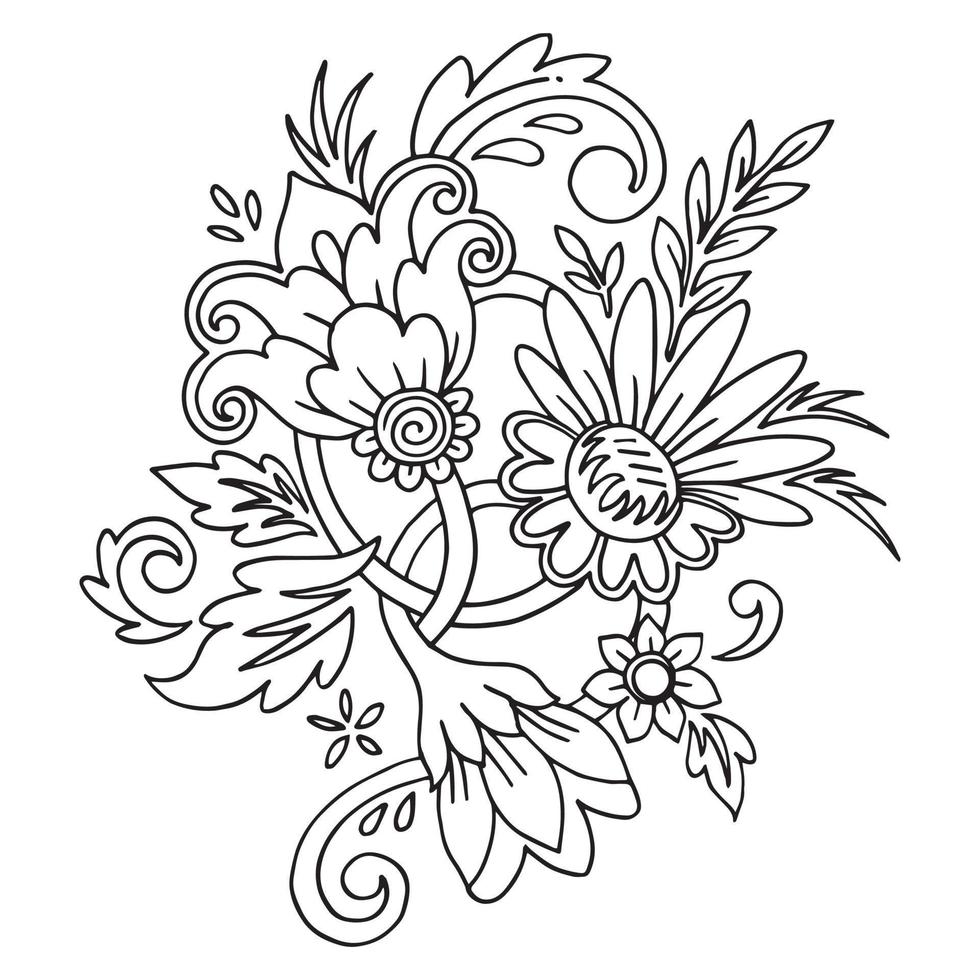 Doodle flowers . vector illustration