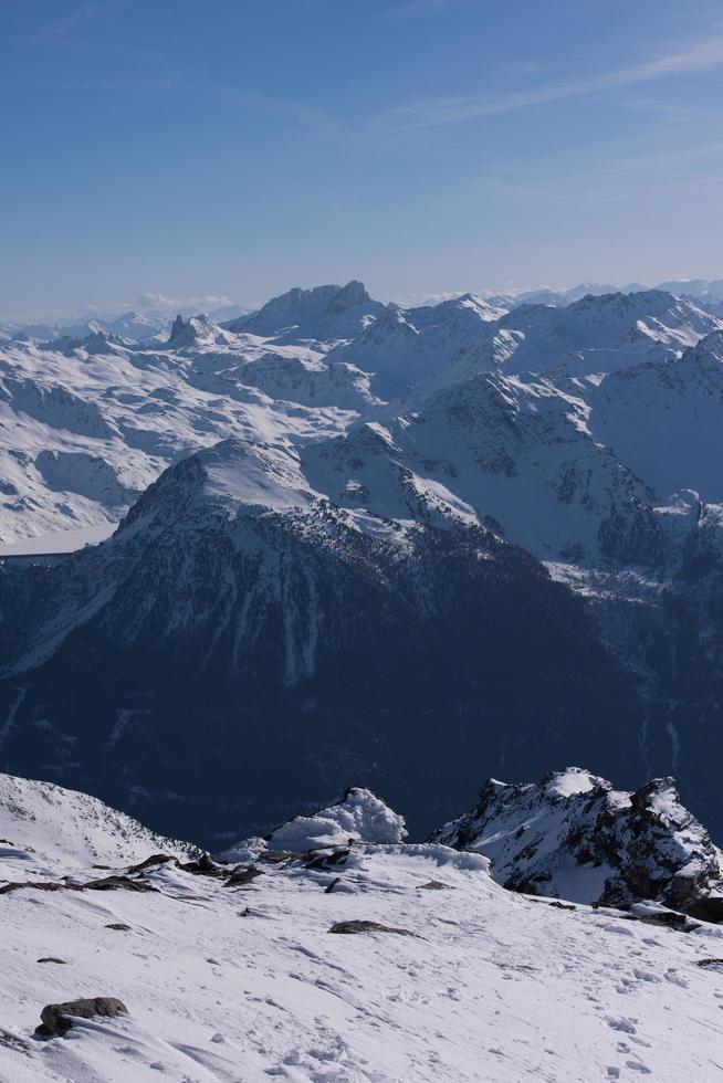 beautiful landscape of mountain on winter photo