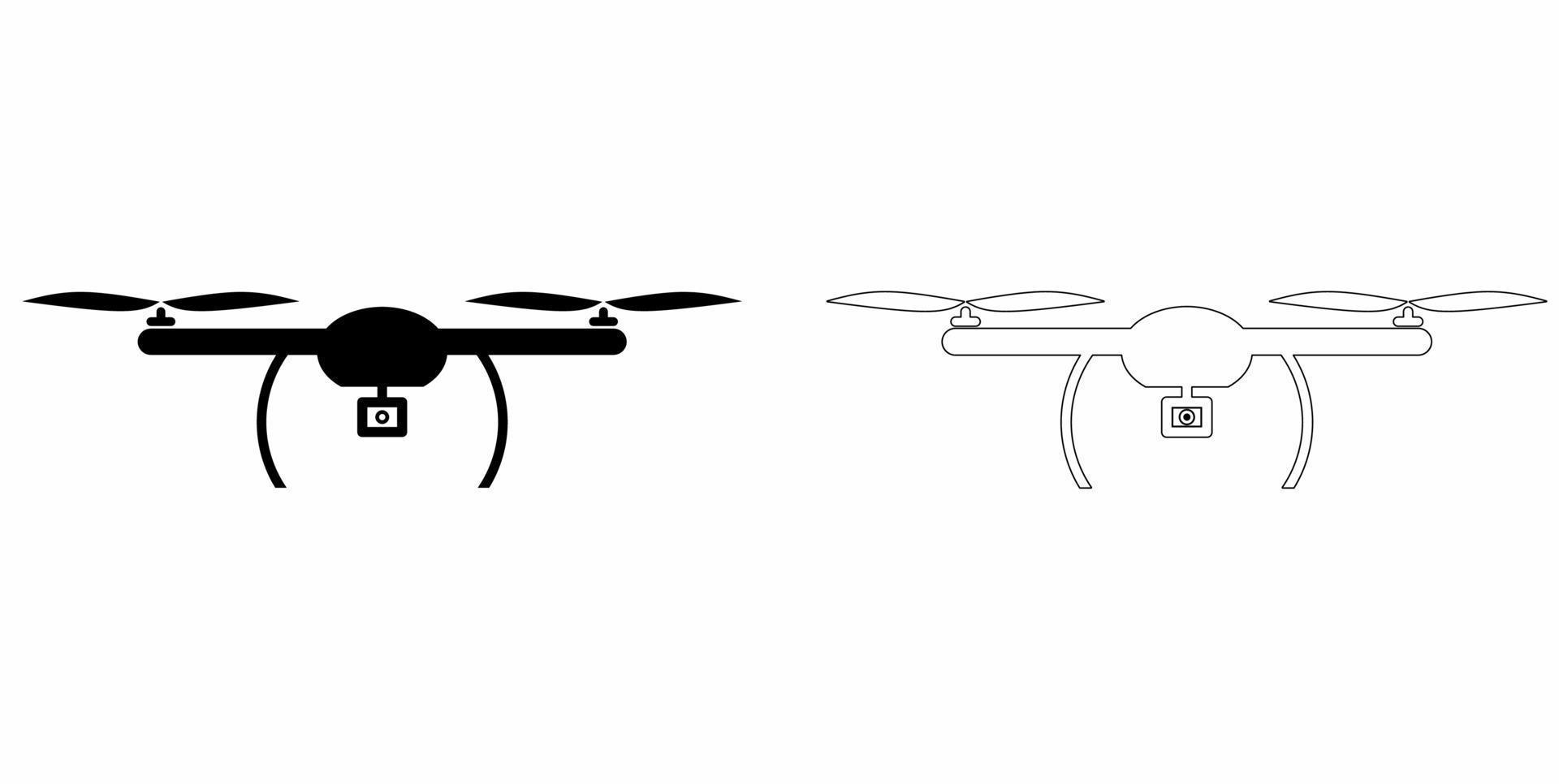 drone icon with camera isolated on white background vector