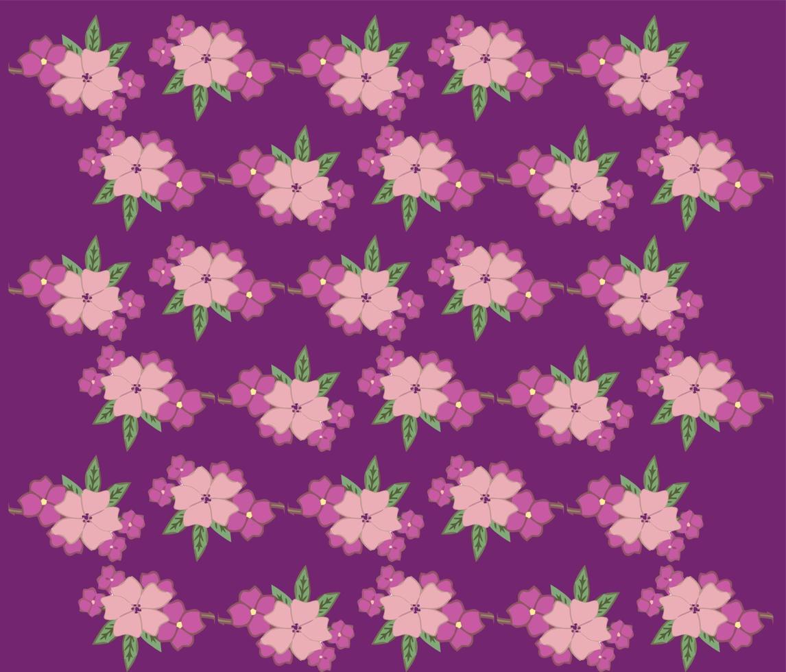 seamless pattern with pink flowers vector