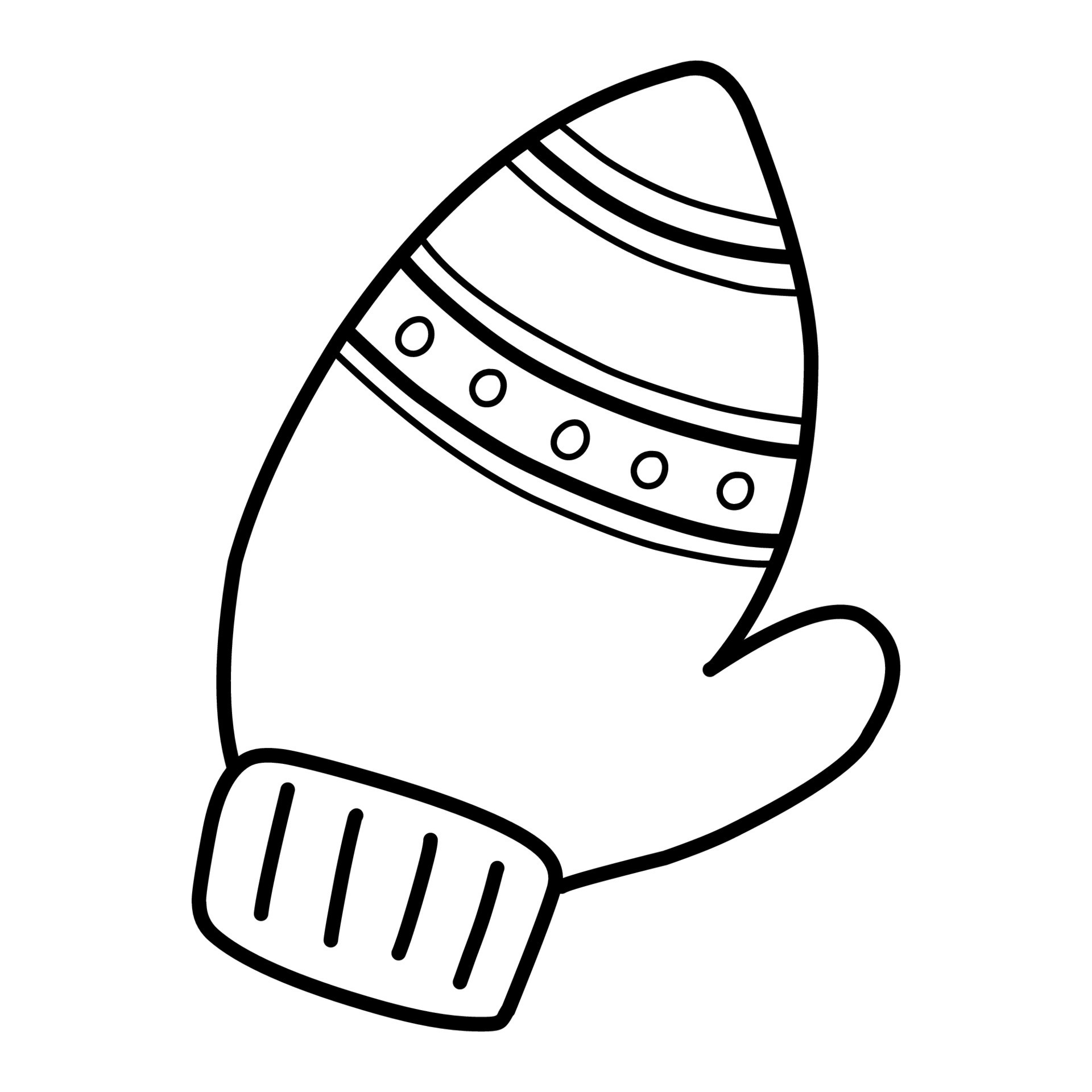 A winter mitten in the style of a doodle. Simple coloring. 11818937