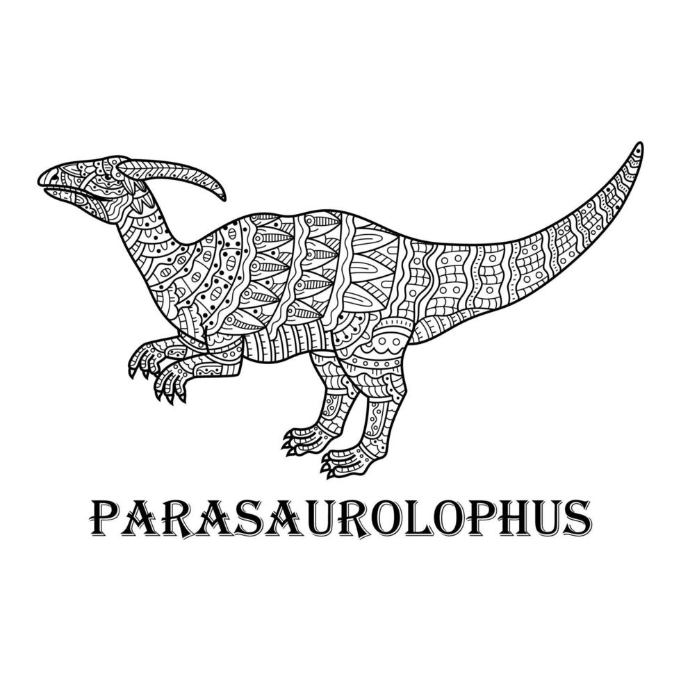 arte lineal de parasaurolophus vector