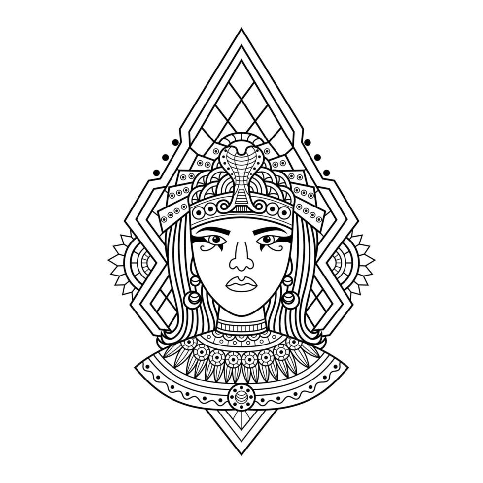 arte lineal de cleopatra vector