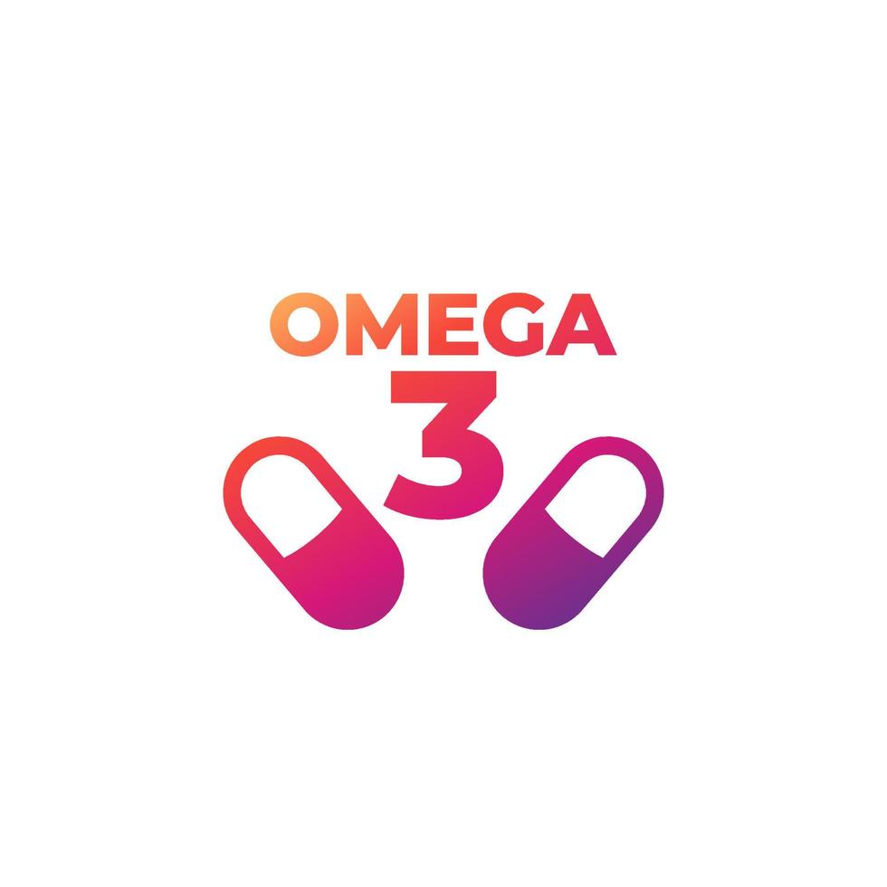 icono de cápsulas omega 3 en blanco vector