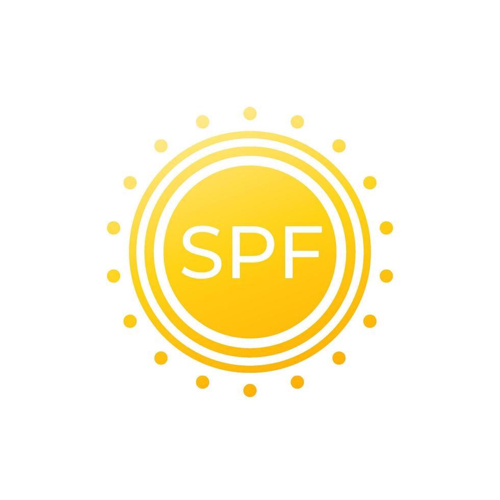 SPF icon, UV protection vector