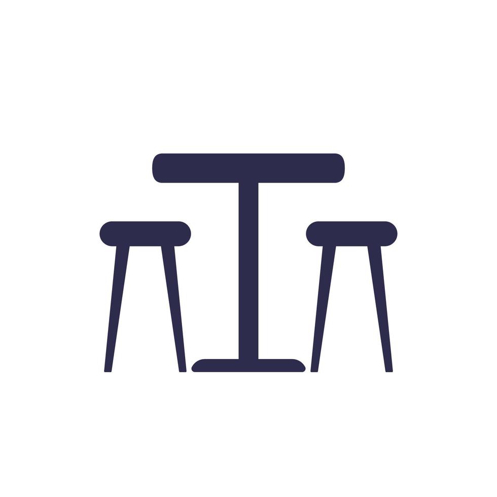 dining table with chairs icon, vector