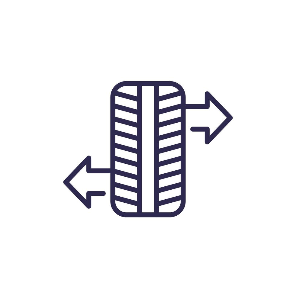 wheel alignment line icon on white vector