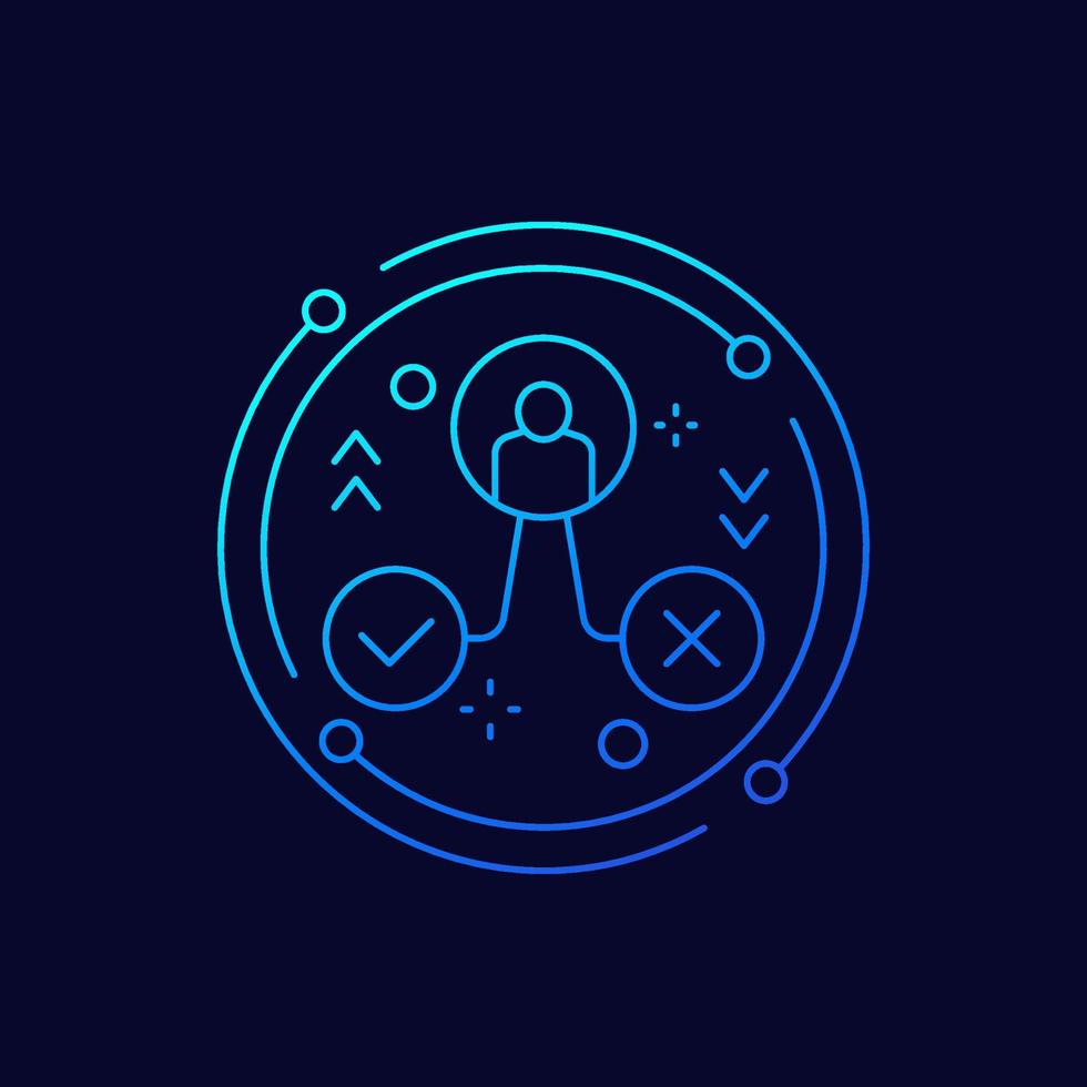 Pros and cons line vector icon