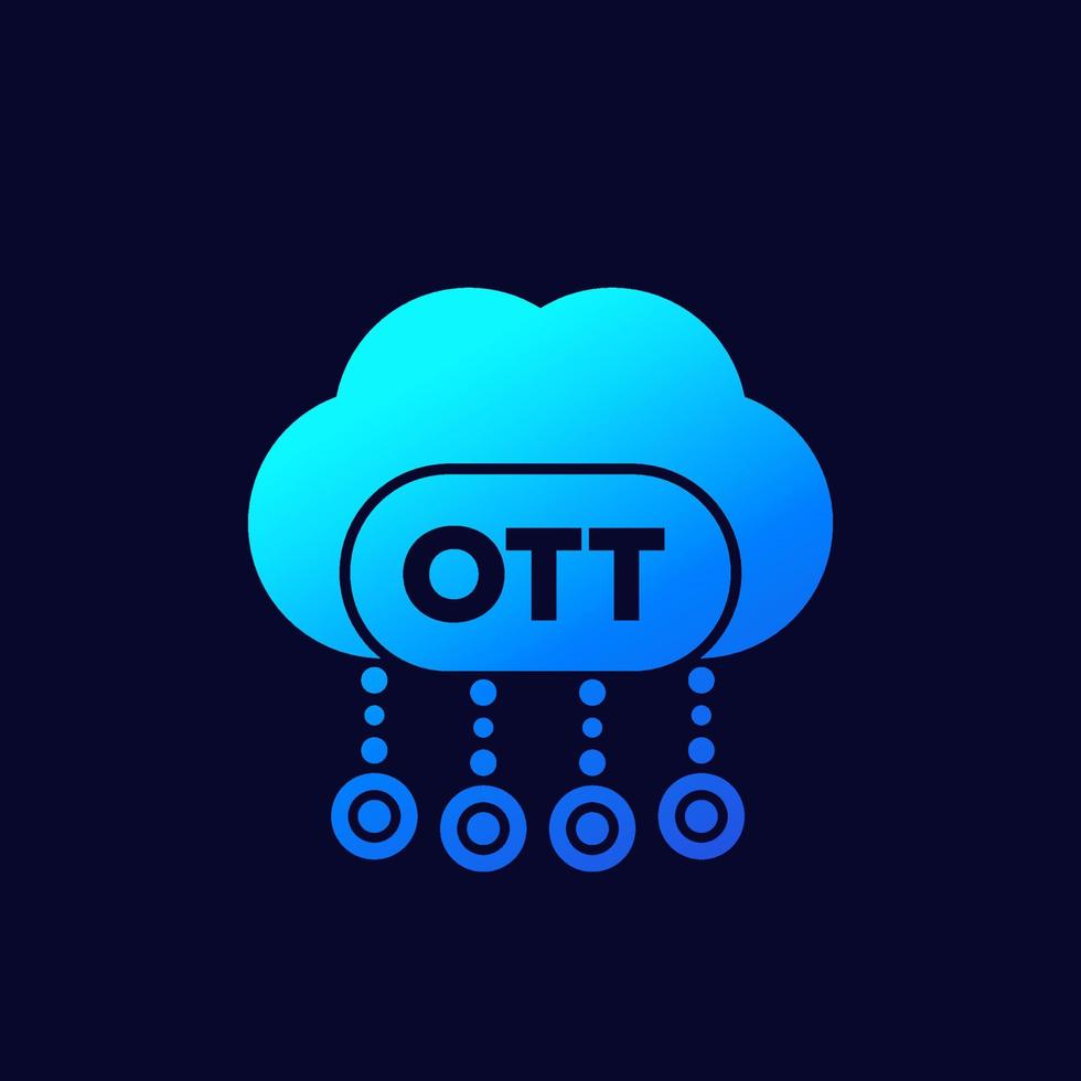 OTT media platform icon for web vector