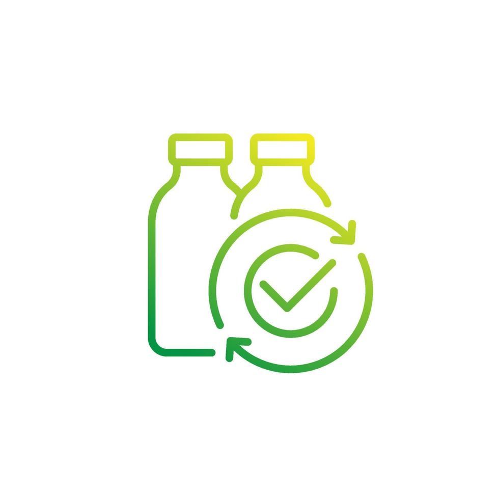 plastic bottles recycling icon in line style vector