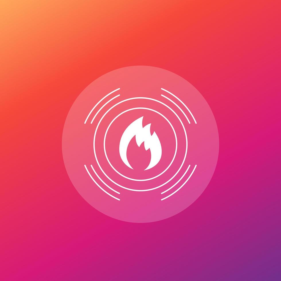 Fire detector or sensor icon, vector