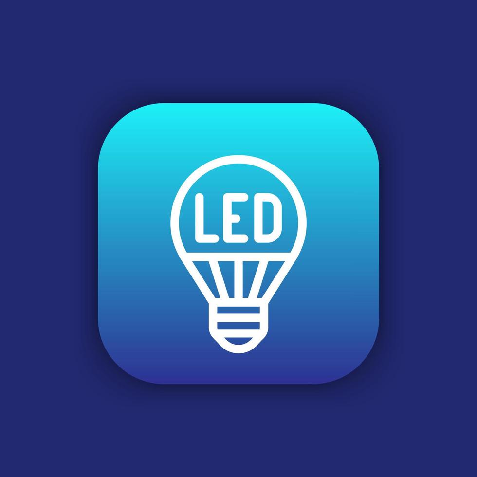 led light bulb line icon vector