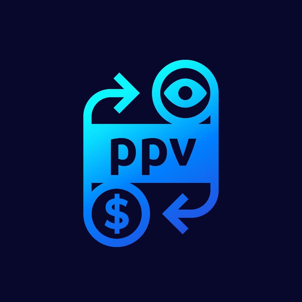 icono de ppv, vector de pago por visión