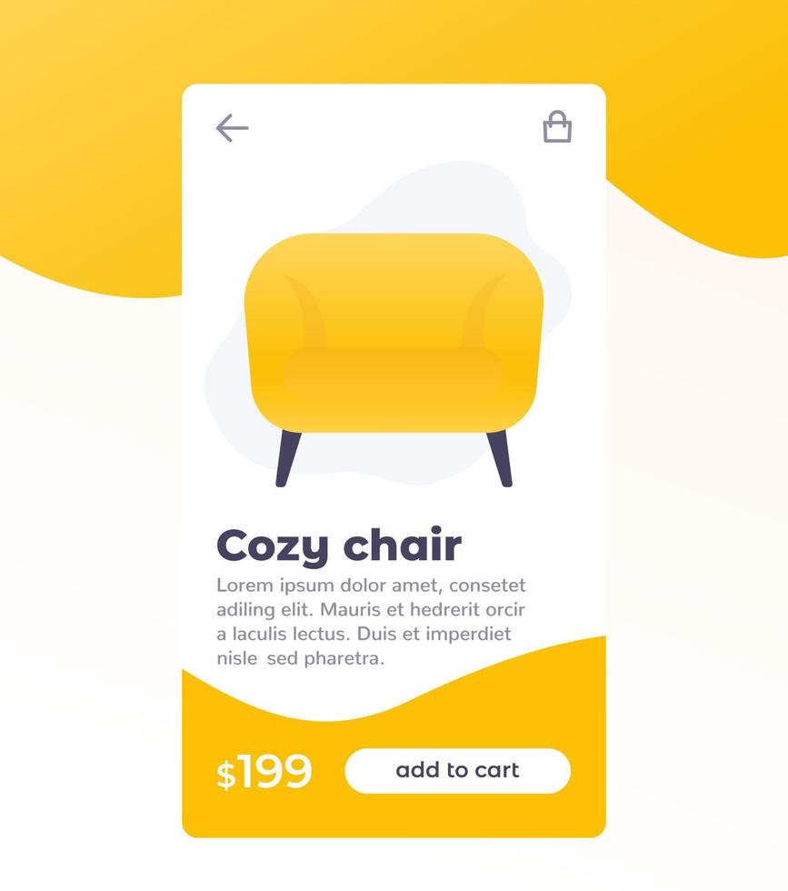 e-commerce and shopping mobile app design, buy furniture online vector