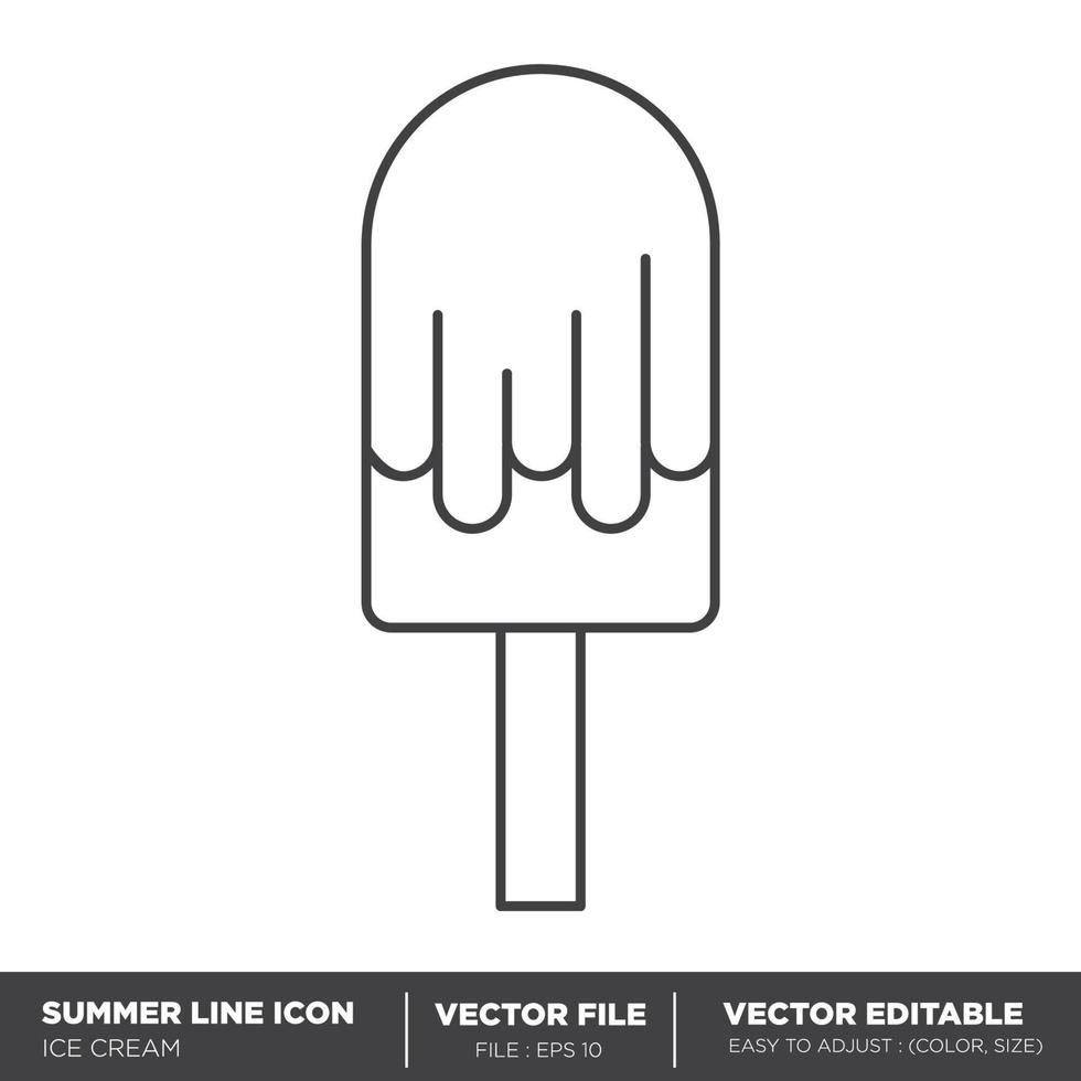 icono de estilo de línea de helado vector