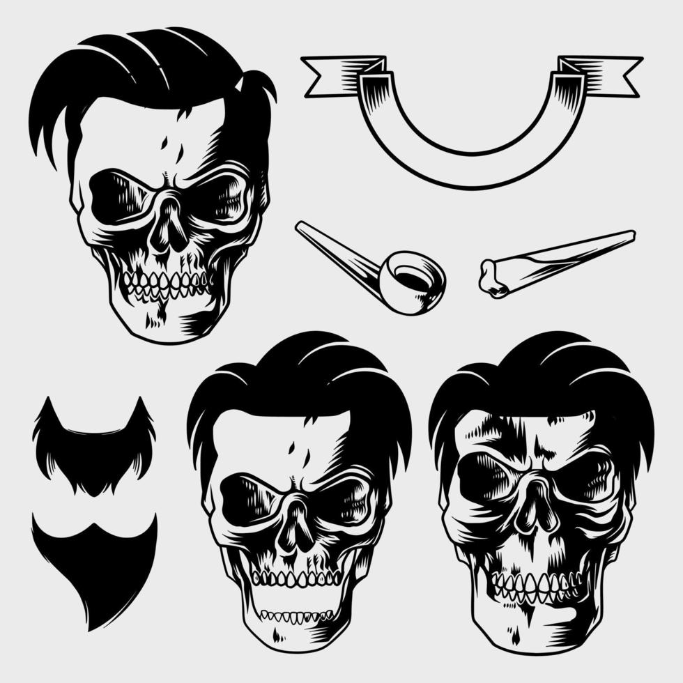 skull pack with armor ribbon vector