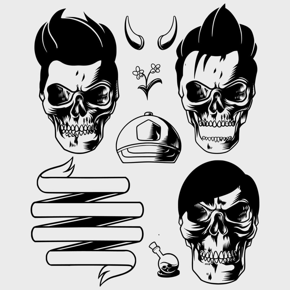 skull pack illustration vector