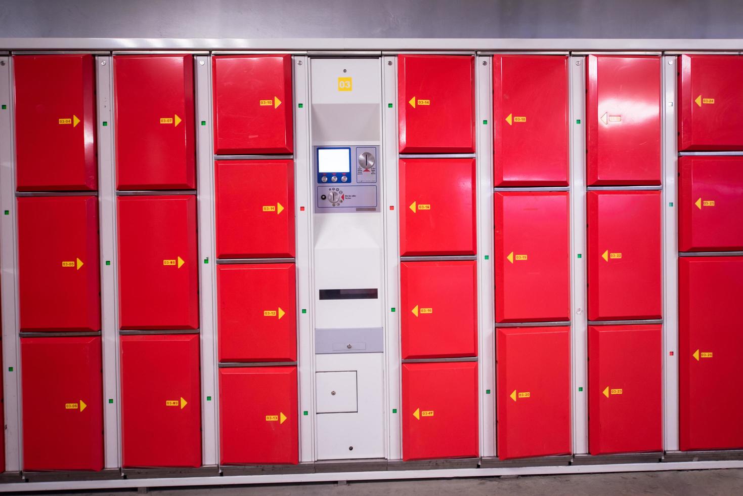 red safety lockers photo