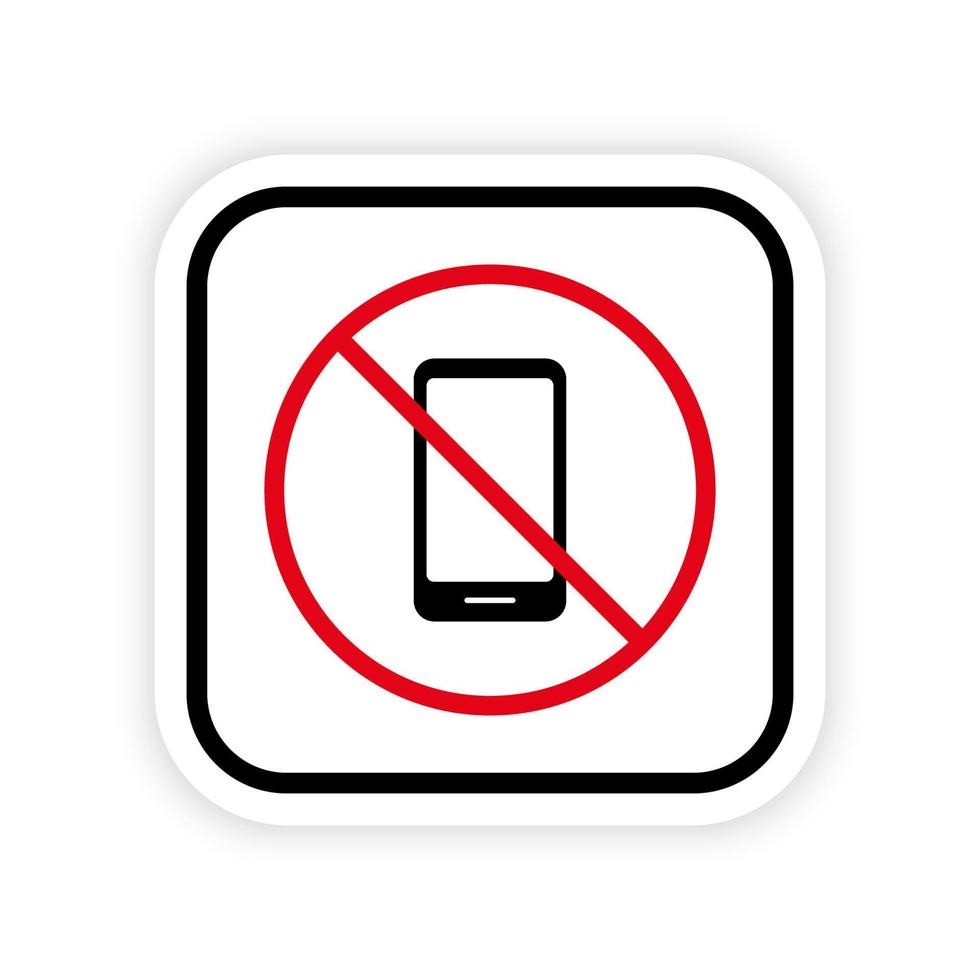 No Smartphone Black Silhouette Ban Icon. Telephone Cellphone Forbidden Pictogram. No Use Mobile Phone Red Stop Symbol. Not Allowed Smart Phone Sign. Cellphone Prohibited. Isolated Vector Illustration.