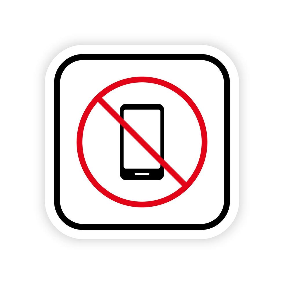 No Smartphone Black Silhouette Ban Icon. Telephone Cellphone Forbidden Pictogram. No Use Mobile Phone Red Stop Symbol. Not Allowed Smart Phone Sign. Cellphone Prohibited. Isolated Vector Illustration.