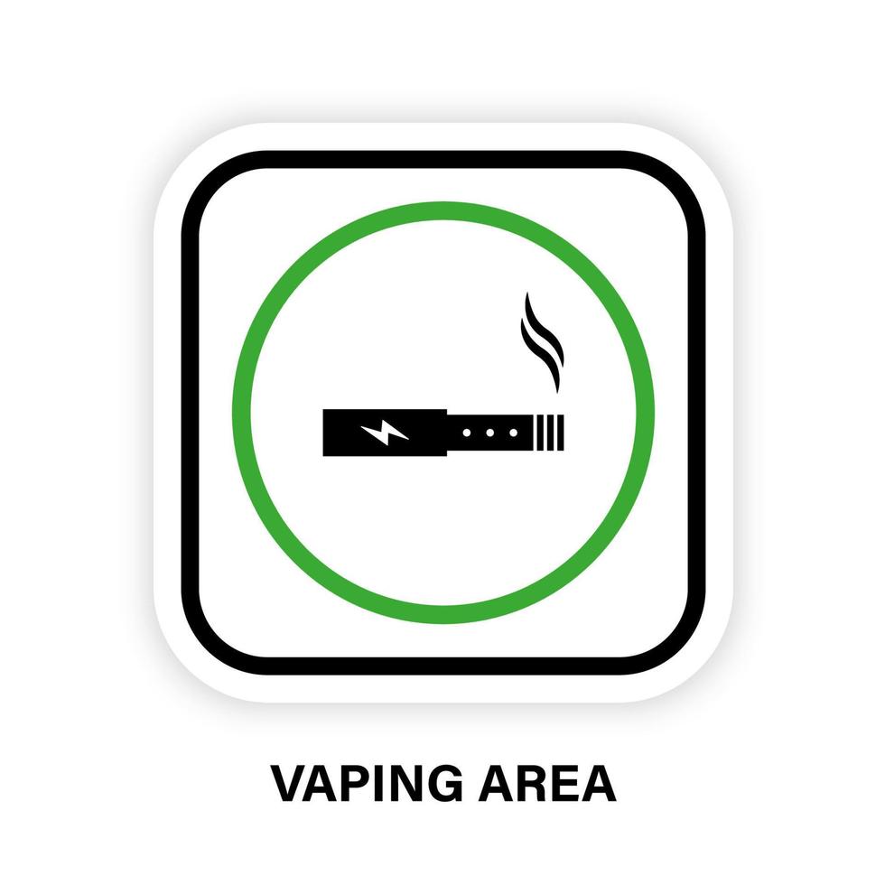 Vape Zone Place Symbol. Smoke Electronic Cigarette Zone Silhouette Icon. Smoking E-Cigarette Allow Area Pictogram. Vaping Electric Cigarette Safe Room Possible. Isolated Vector Illustration.