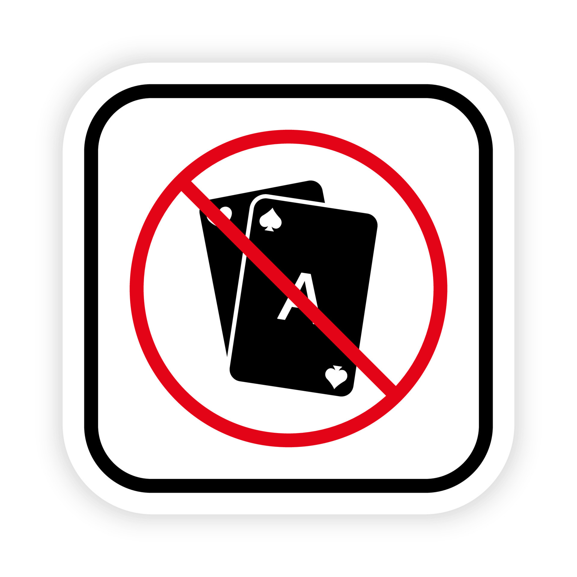 Forbid Play Card Pictogram. Prohibited Game Card Deck. Ban Royal Poker