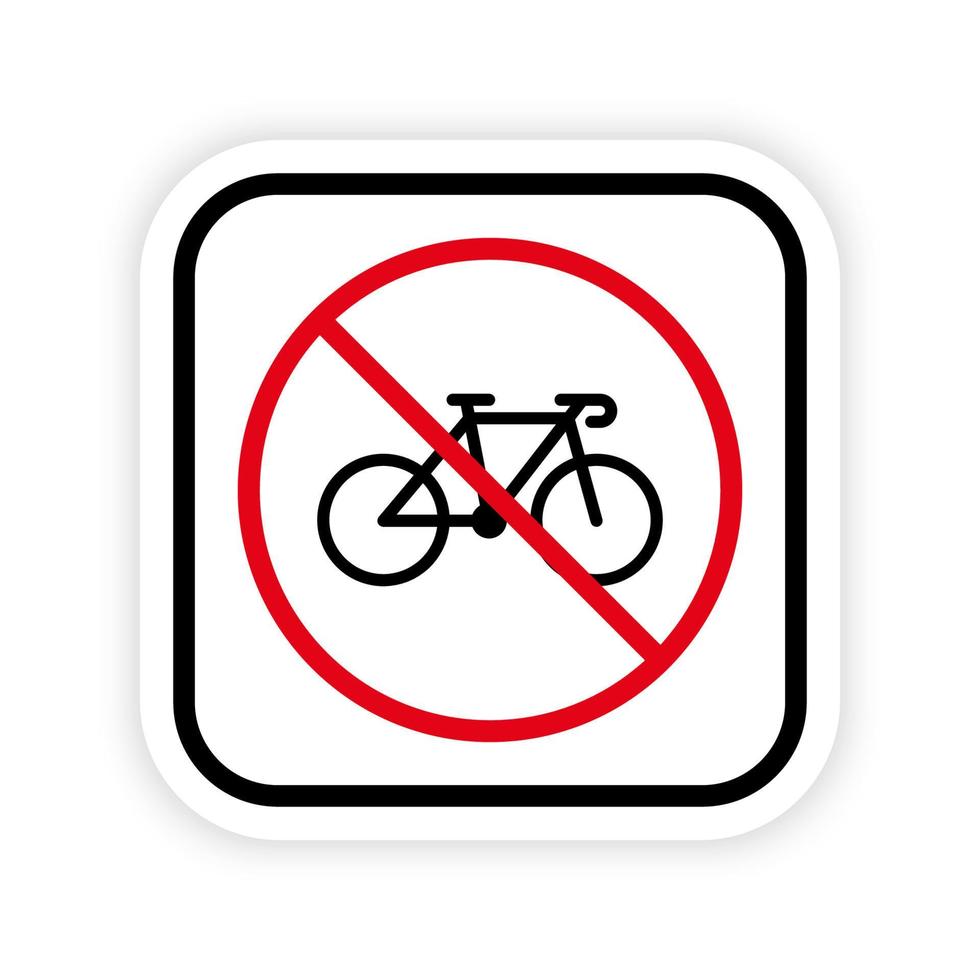 icono de silueta negra de prohibición de ciclo de bicicleta. pictograma prohibido de estacionamiento de bicicletas. símbolo de círculo de parada roja de carrera de bicicletas. no se permiten señales de tráfico para bicicletas. bicicleta prohibida. ilustración vectorial aislada. vector