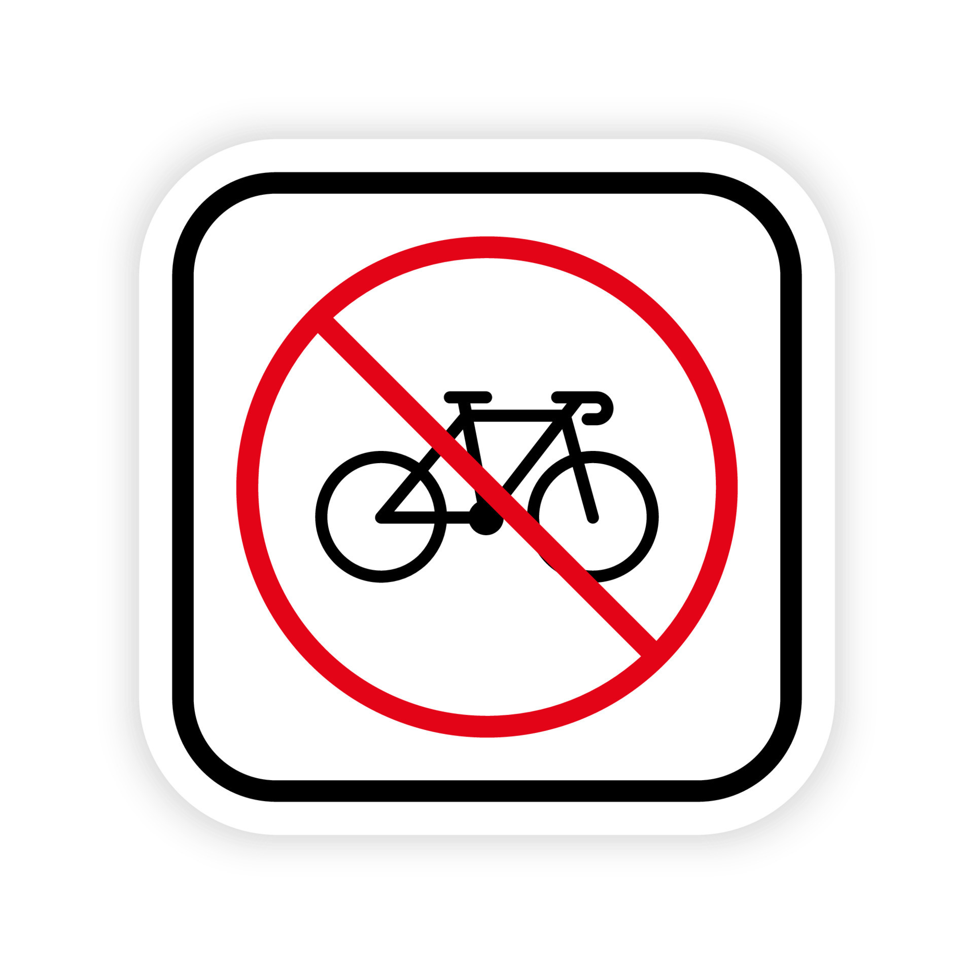 Bike Cycle Ban Black Silhouette Icon. Bicycle Parking Forbidden