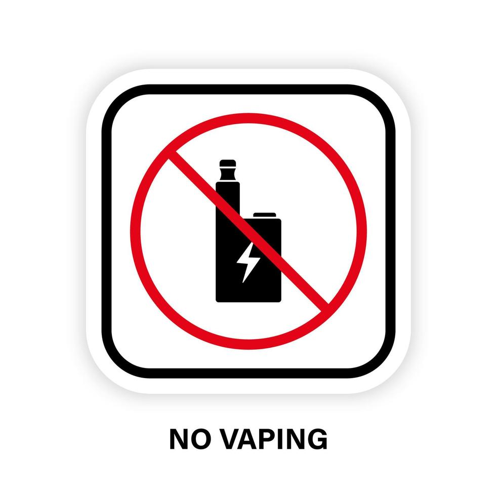 Forbidden Electronic Cigarette Black Silhouette Icon. Vaping Prohibited