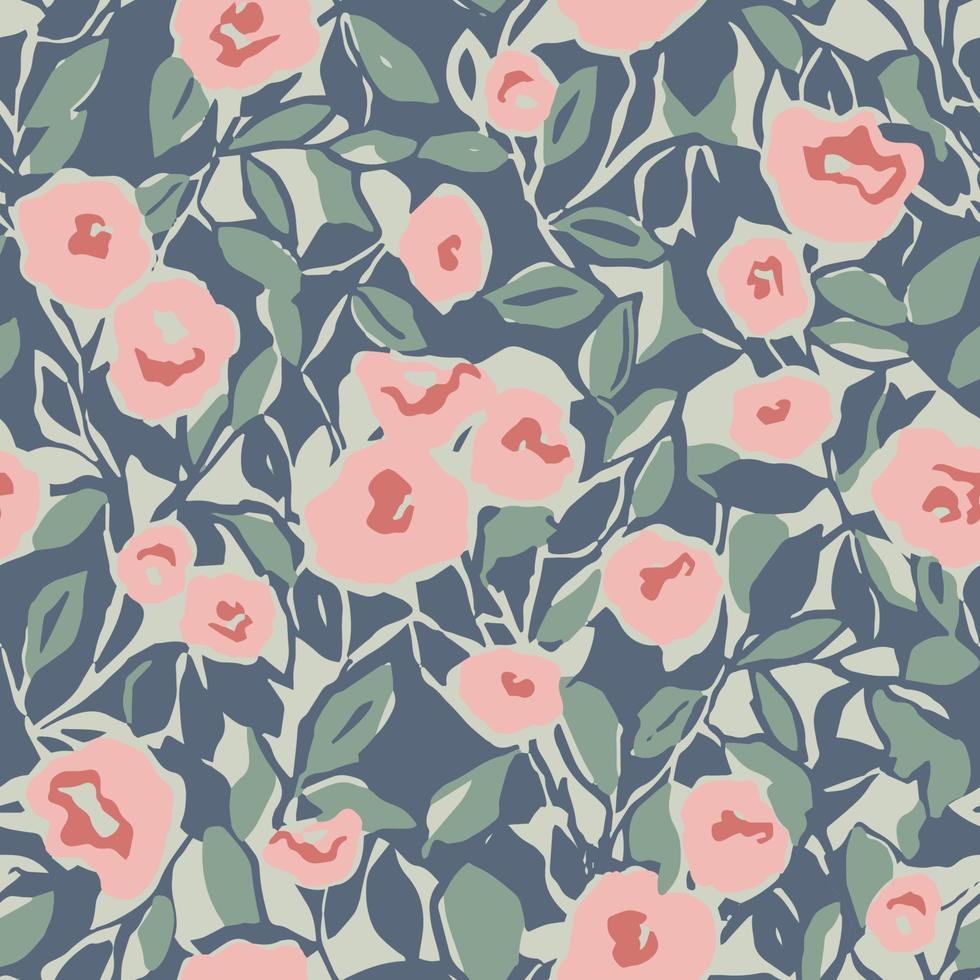 Vector abstract flower illustration seamless repeat pattern