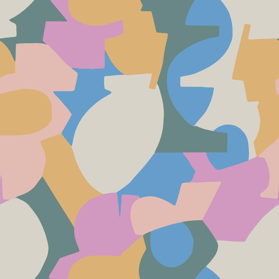 Vector contemporary modern geometric shapes layers illustration seamless repeat pattern