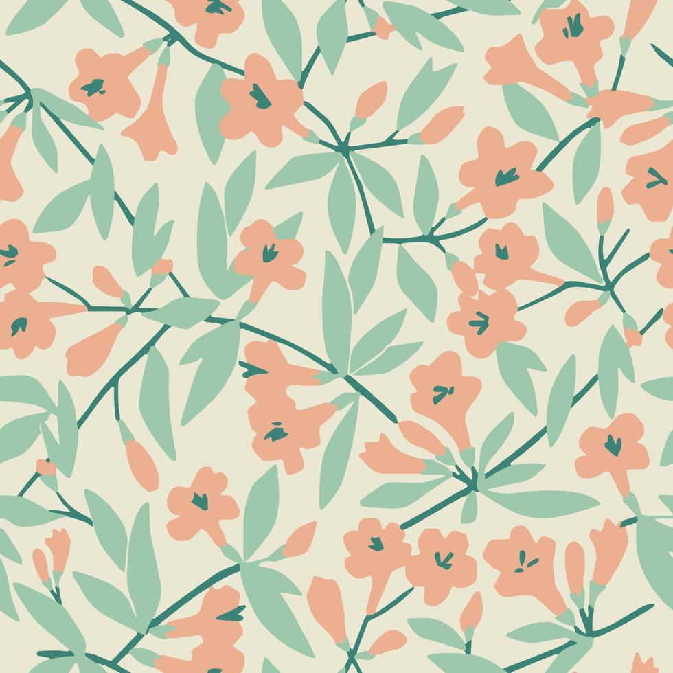 patrón de repetición sin costuras de ilustración de flor de cerezo vectorial vector