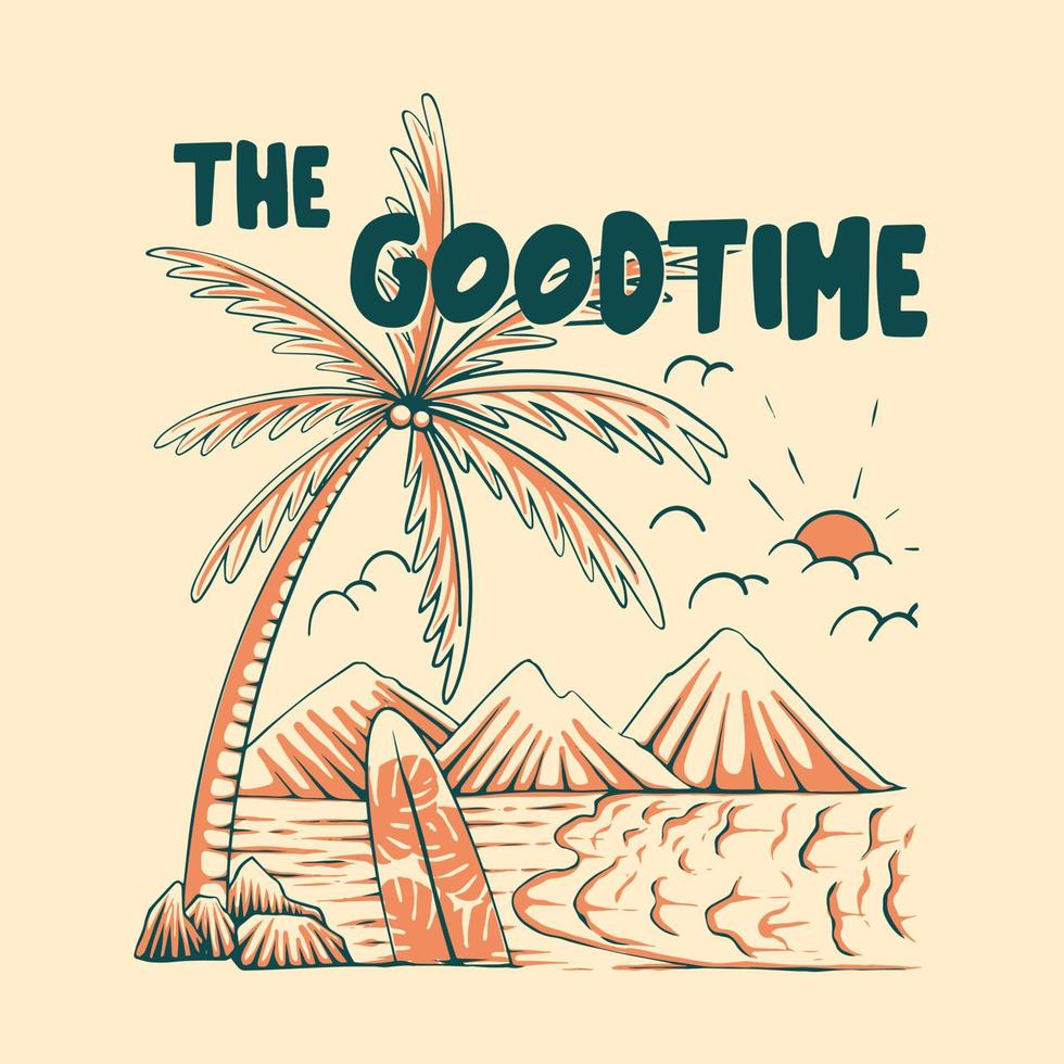 good time vintage logo design vector