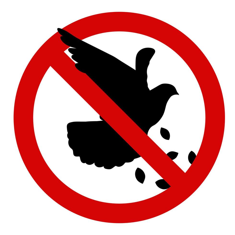 Do not feed the birds pigeons sign vector illustration