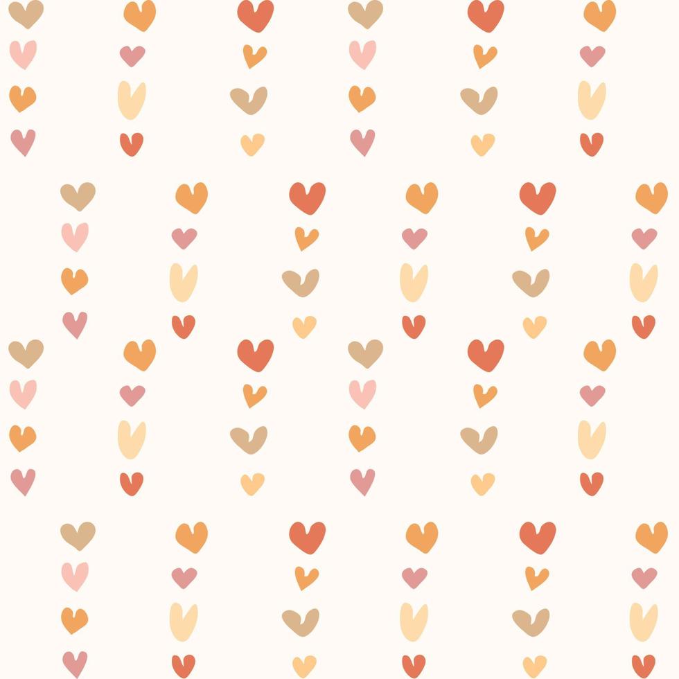 Hand drawn hearts boho seamless pattern vector illustration
