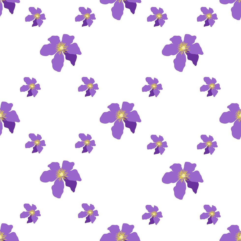 Ilustración de vector de patrón sin costura de rejilla floral aislado sobre fondo blanco