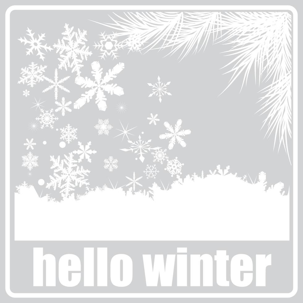 gray icon with white silhouettes winter vector