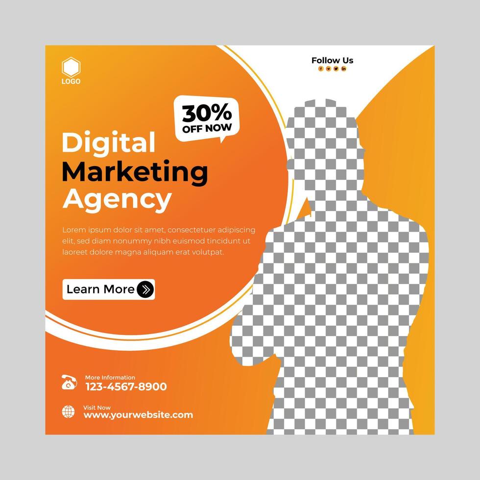 Digital business marketing banner for social media post template design vector