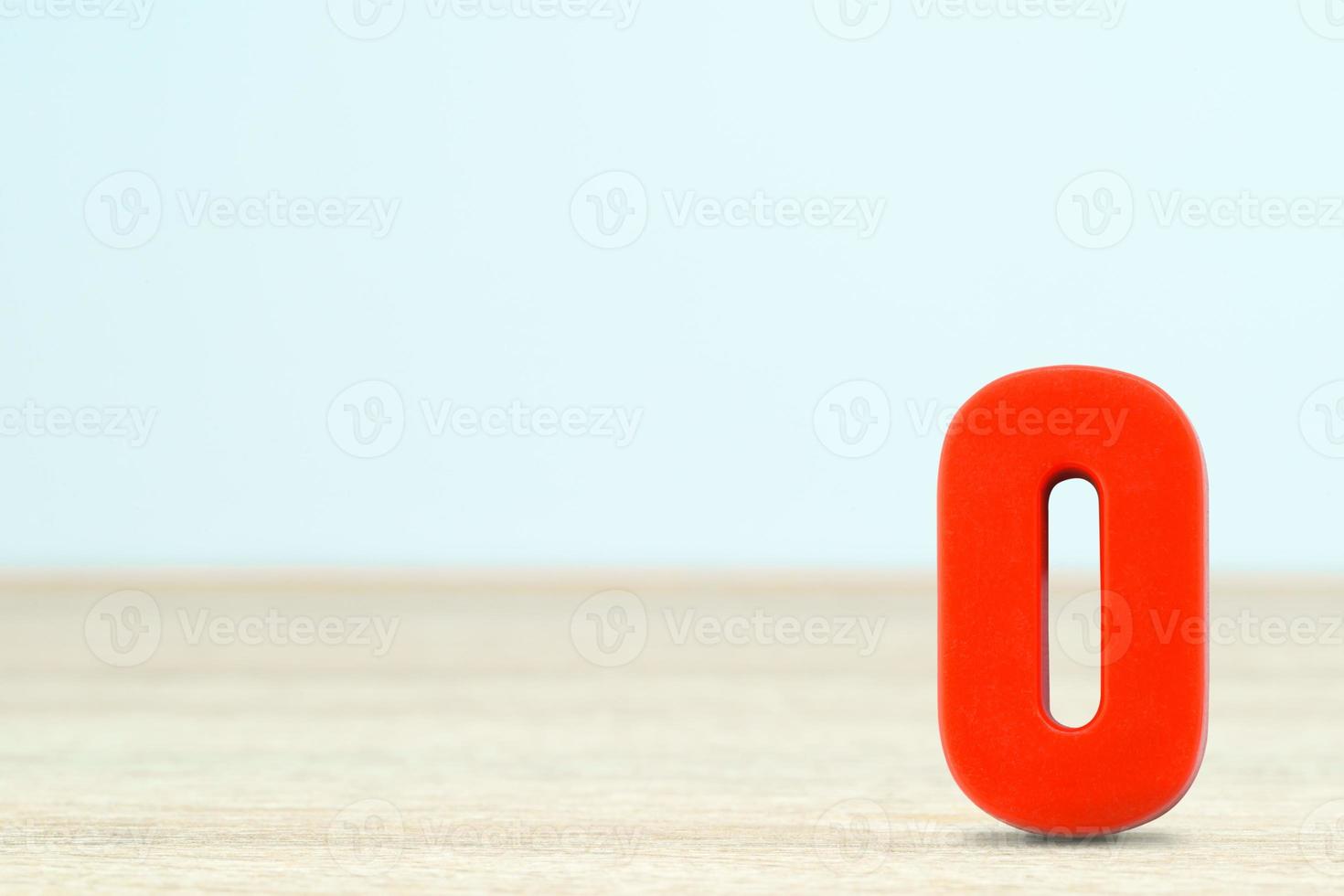 Shot of a number zero made of red plastic photo