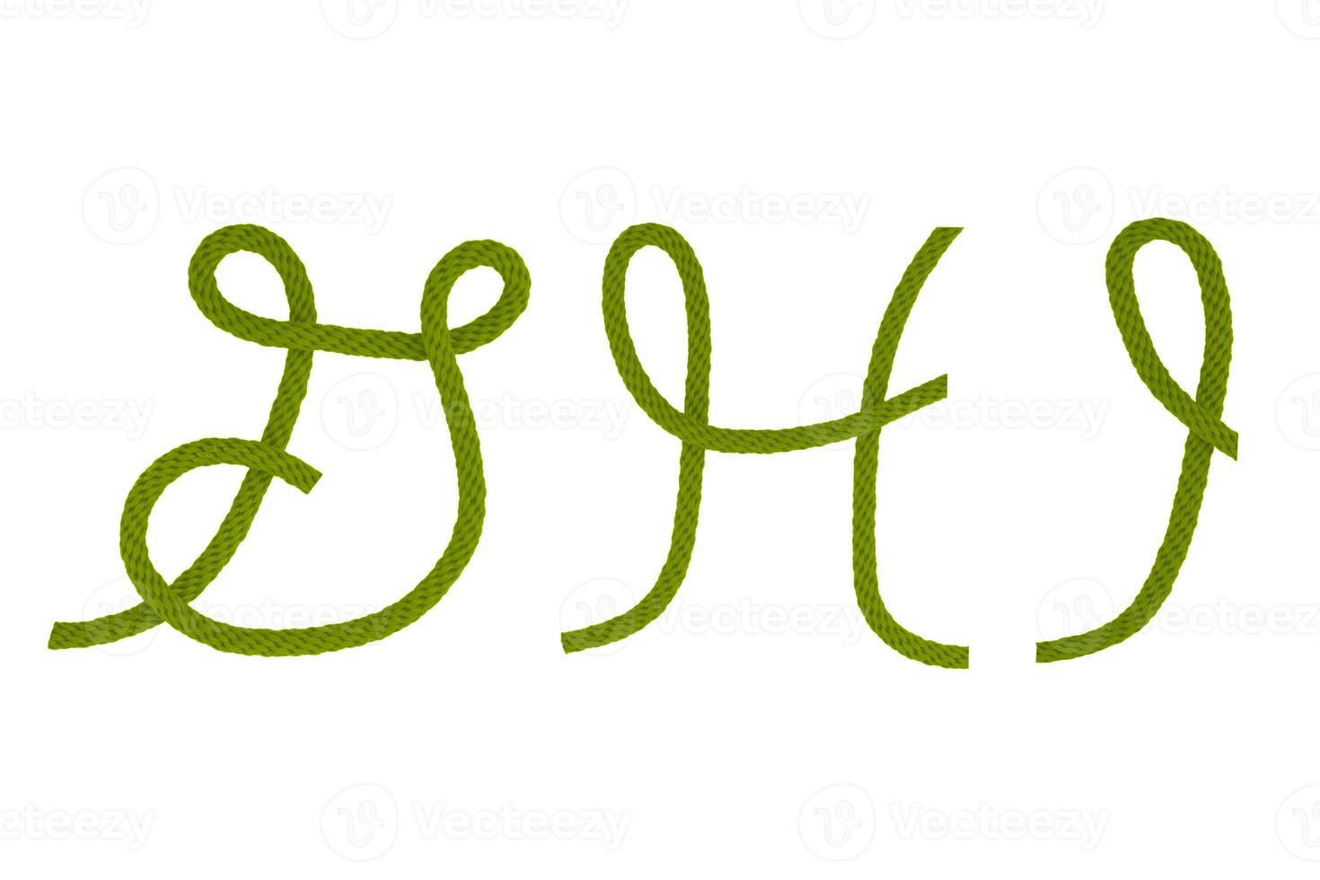 Green fiber rope G,H,I photo