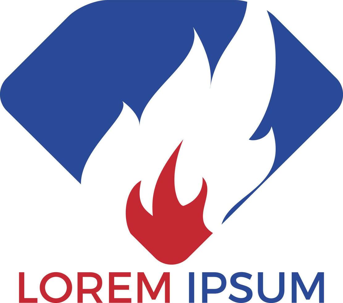 Fire flame logo design. Fire flame Template vector icon Oil, gas and energy logo concept.