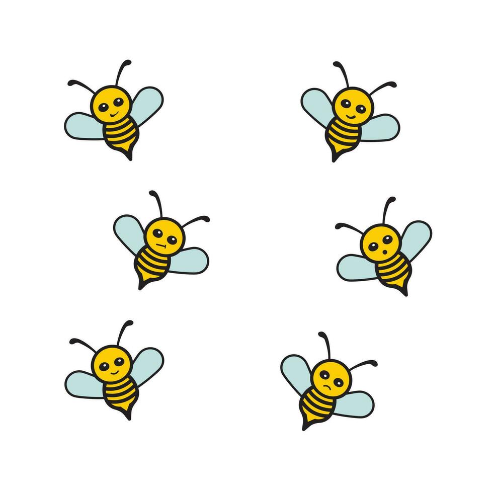 Bee mascots collection vector designs.