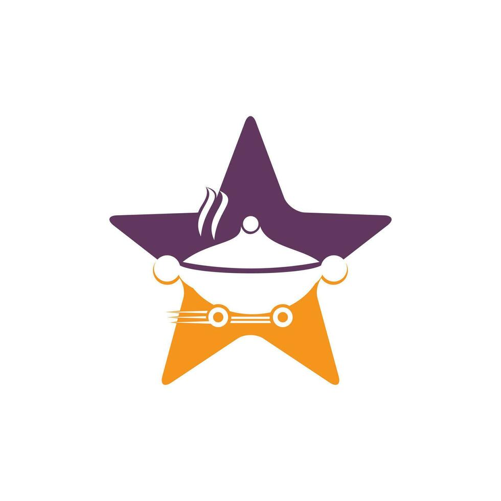 diseño de logotipo de entrega de comida estrella. señal de servicio de entrega rápida. vector