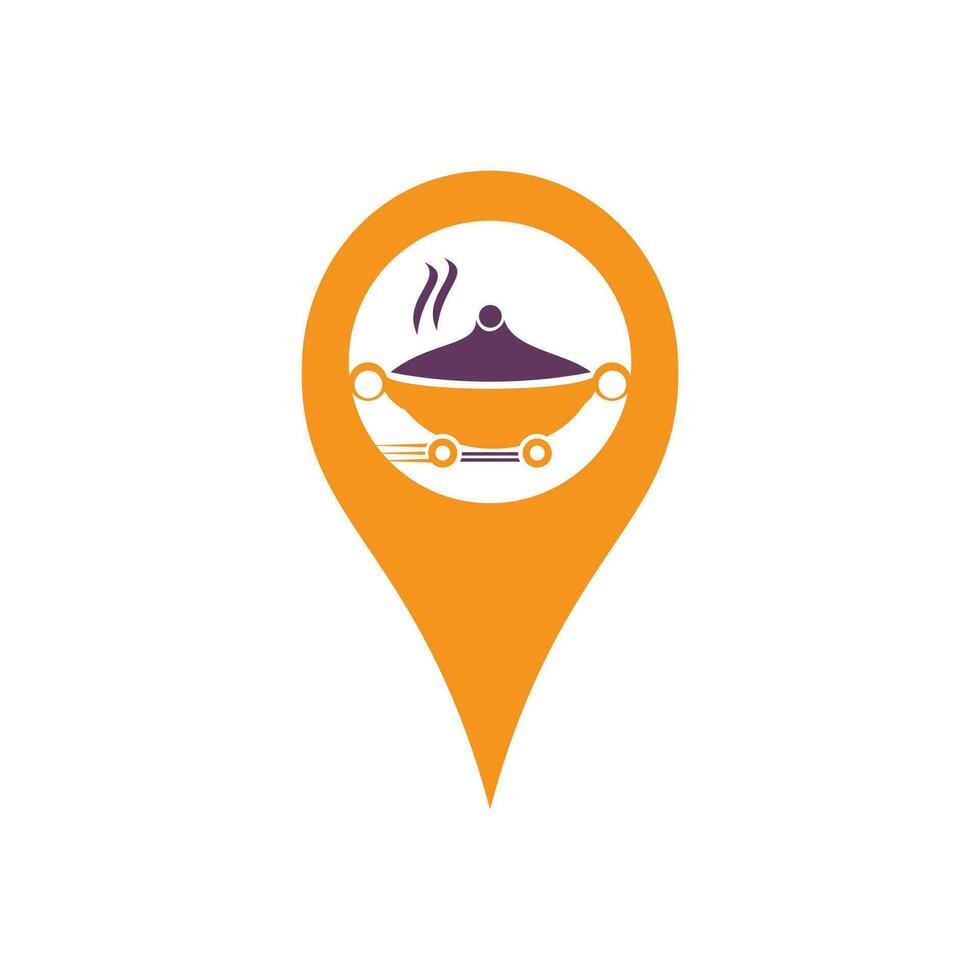 Pin food delivery Map location. Delivery logo concept. vector