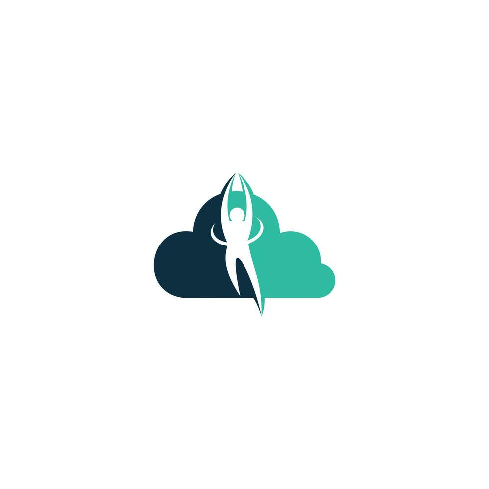 Cloud yoga logo vector with concept style.