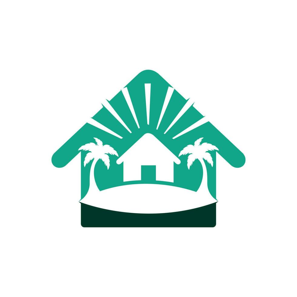 Beach House Logo Design. Beach Resort Logo Design. vector