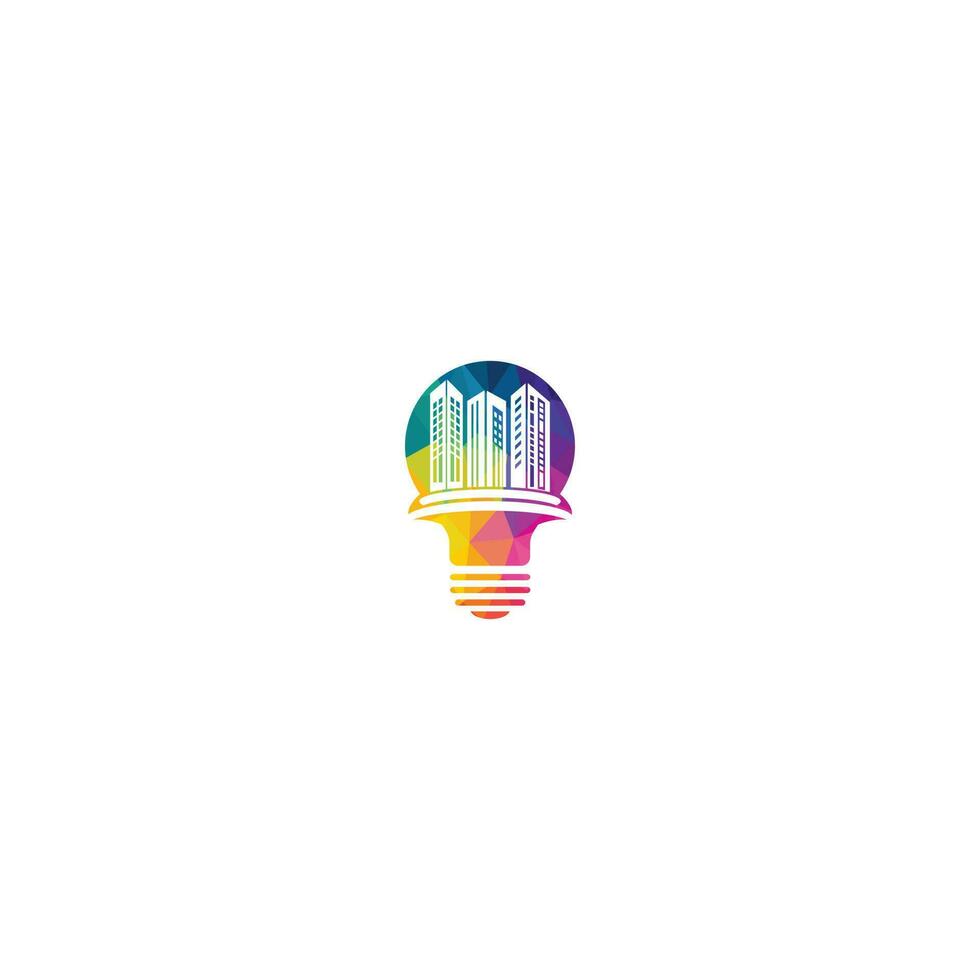 Bulb city logo design. Building Idea logo template, Modern Bulb City logo designs concept. vector