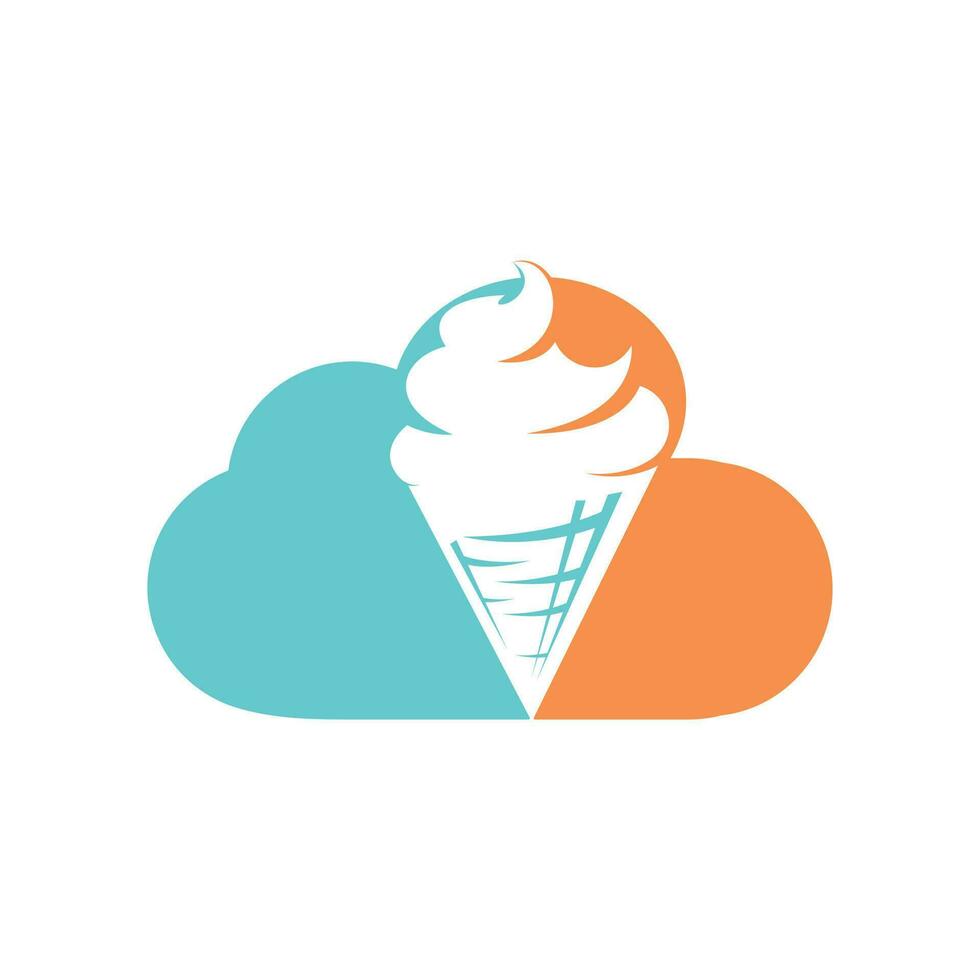 Ice cream logo design. Ice cream cloud vector icon.